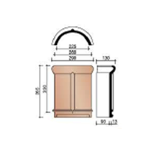 FAITIERE-ARETIER 1/2 RONDE MODULA ARDOISE (3/ml)